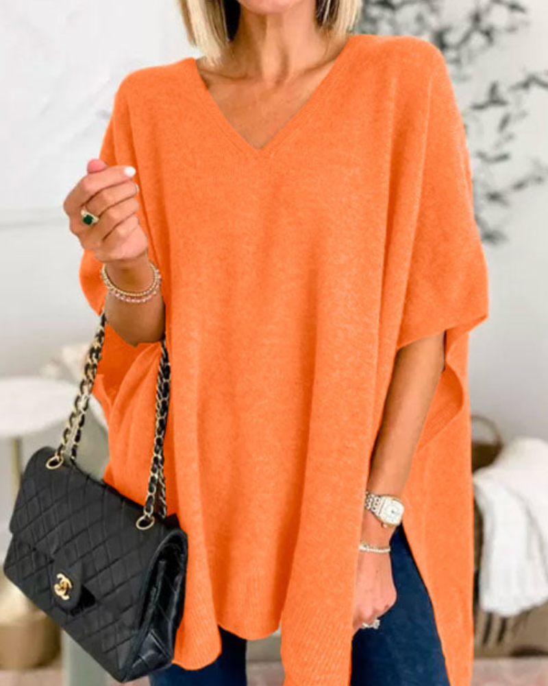 Women's Oversized V-Neck Sweater