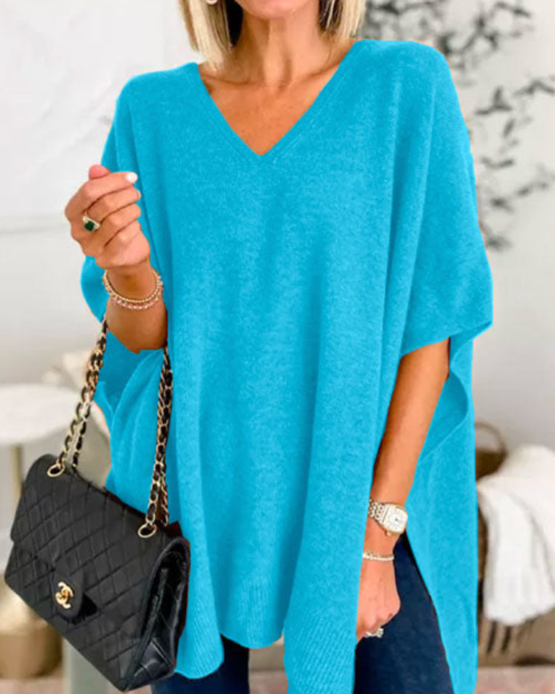 Women's Oversized V-Neck Sweater