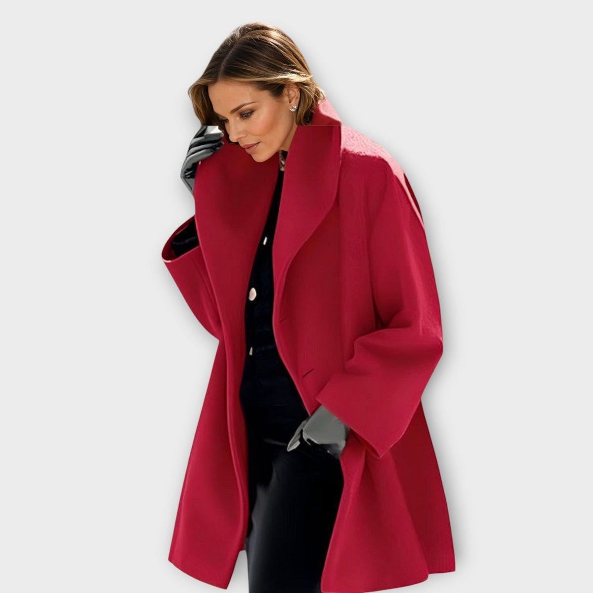 Women's Oversized Wrap Coat - Elegant & Comfortable