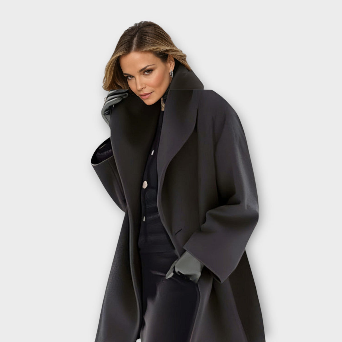Women's Oversized Wrap Coat - Elegant & Comfortable