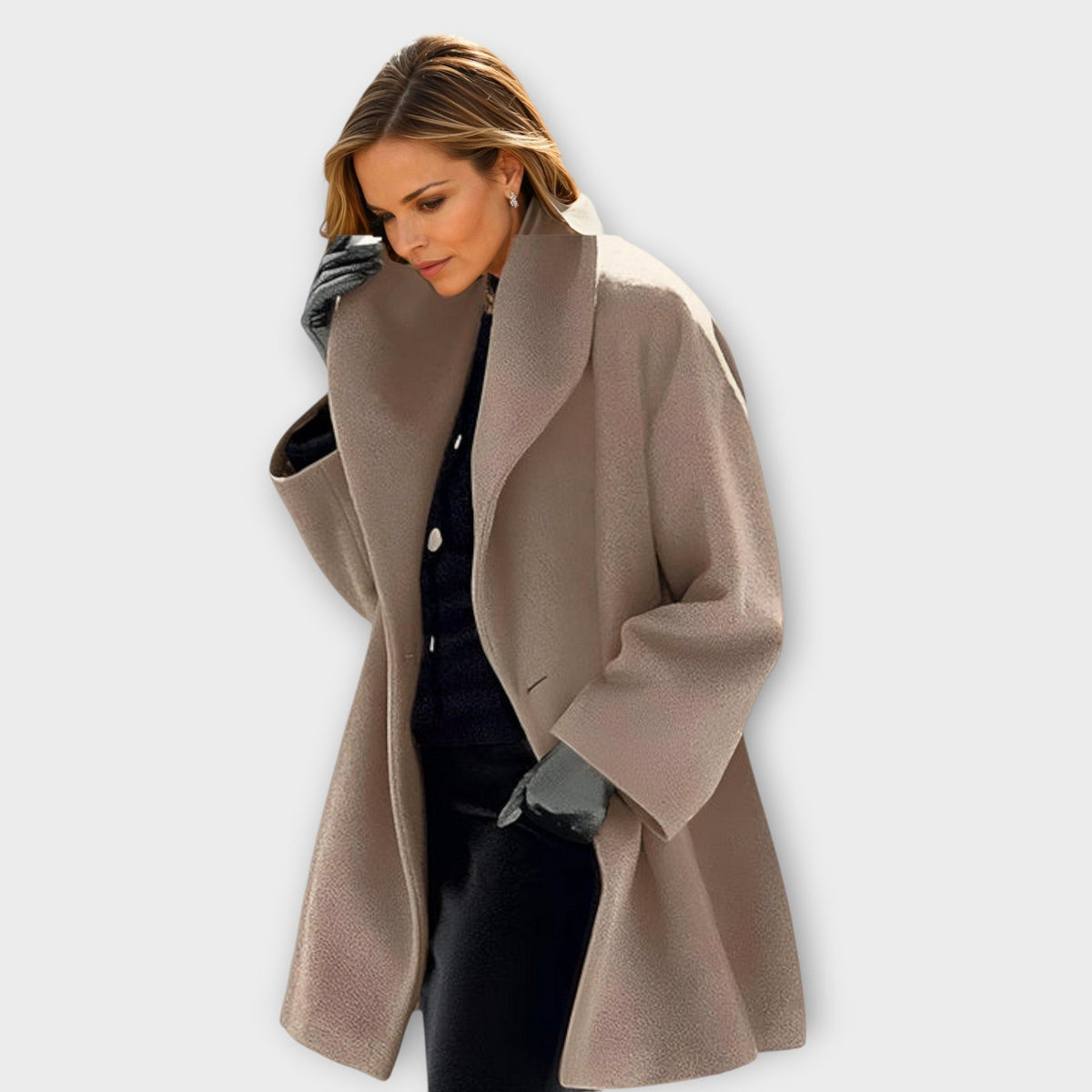 Women's Oversized Wrap Coat - Elegant & Comfortable