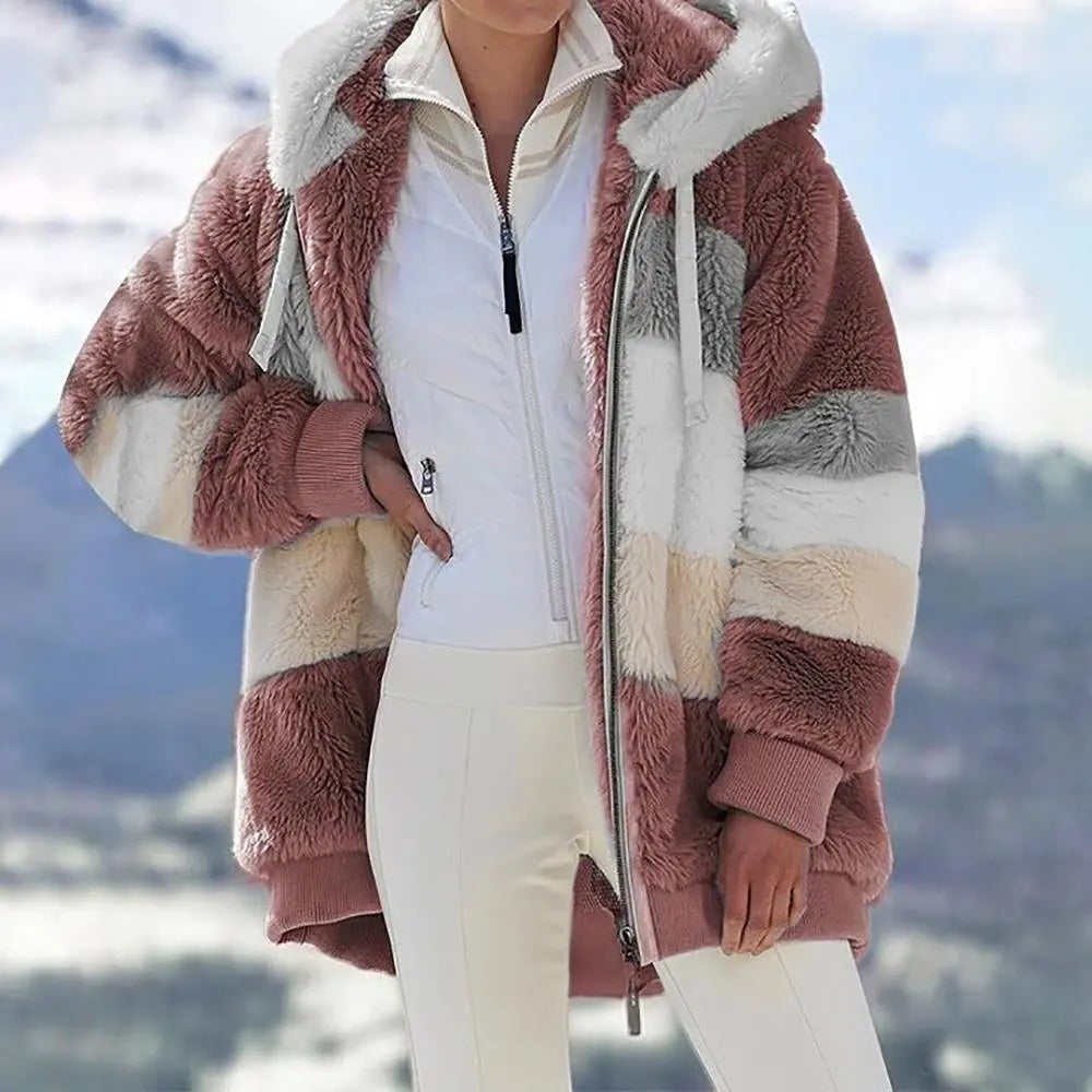 Women's Oversized Zip-Up Hooded Coat
