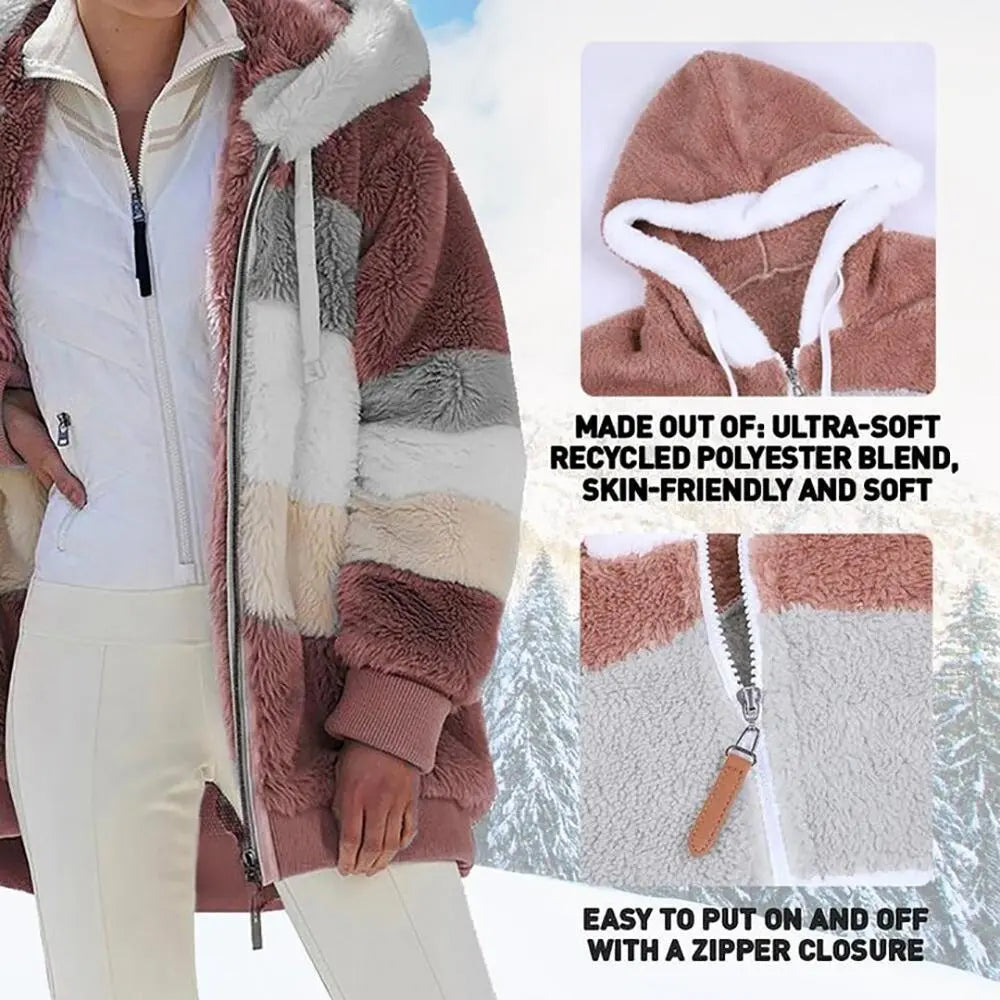 Women's Oversized Zip-Up Hooded Coat