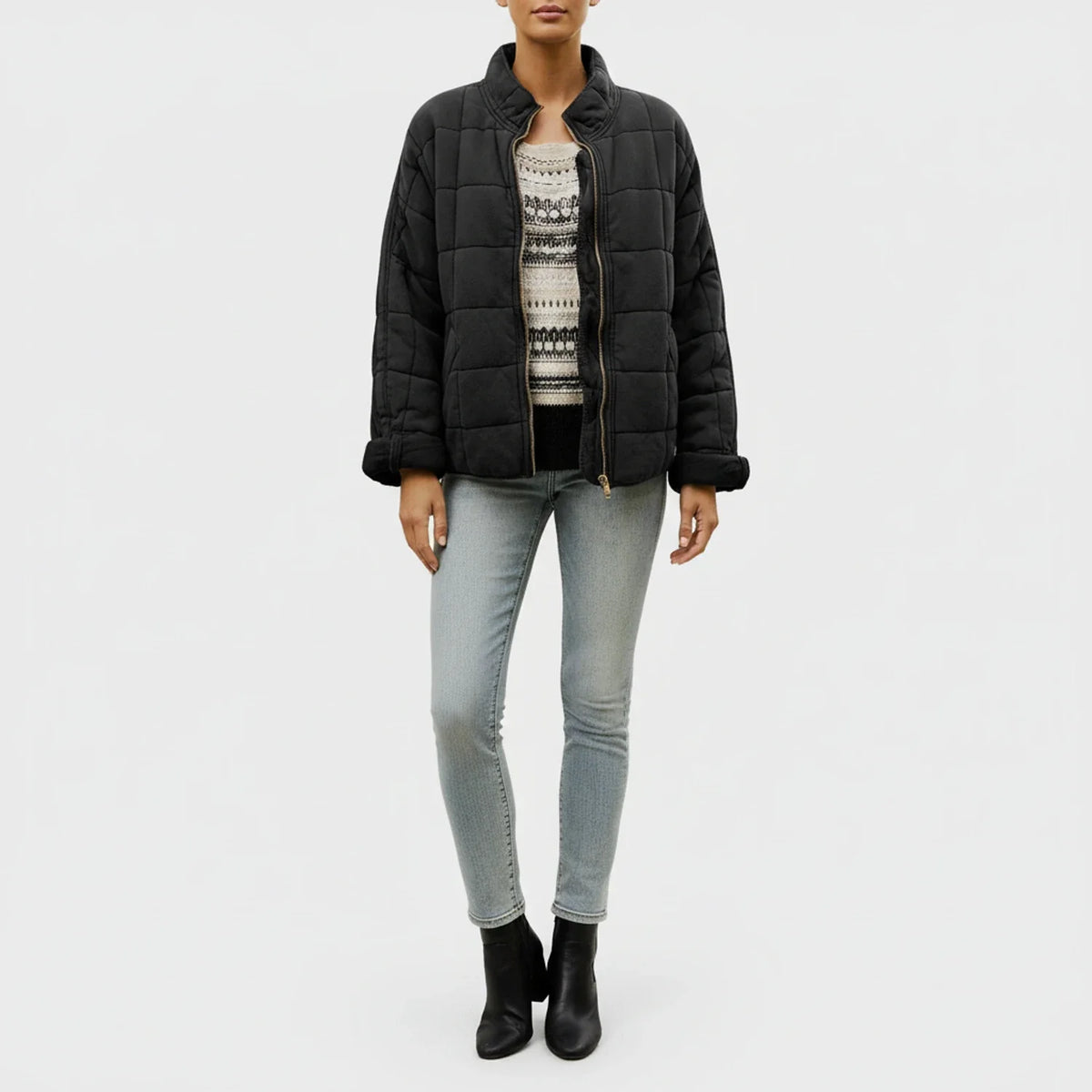 Women's Quilted Bomber Jacket