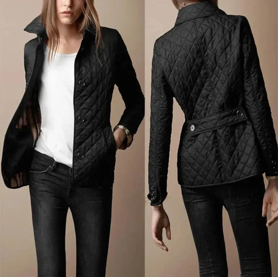 Women's Quilted Long-Sleeve Winter Jacket with Flattering Fit