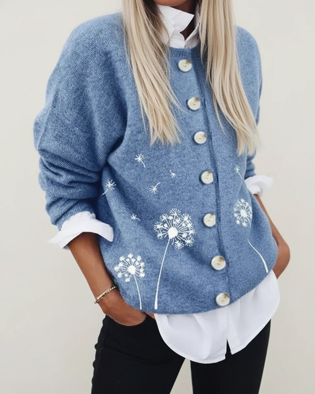 Women's Relaxed Button-Front Winter Cardigan