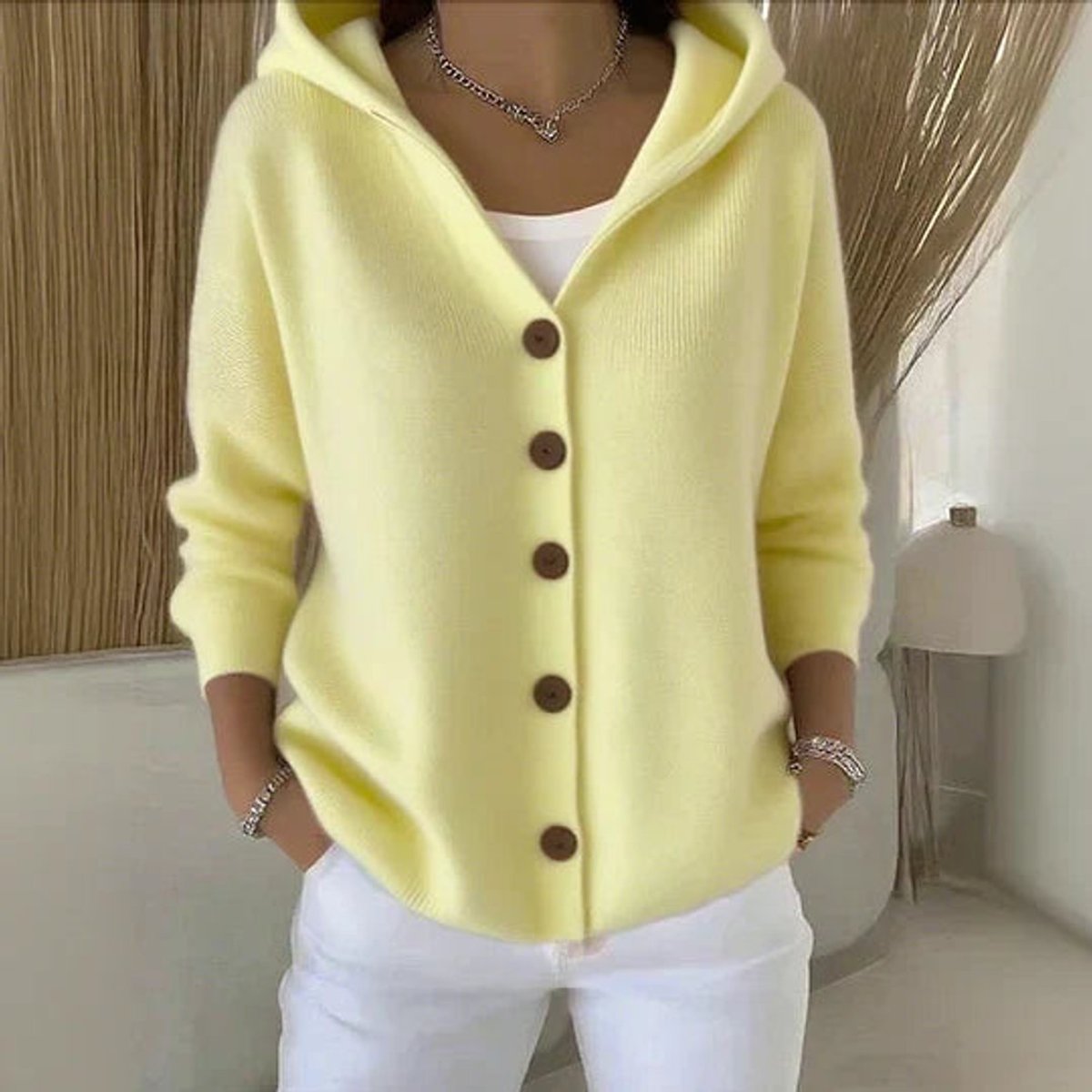 Women's Relaxed-Fit Hooded Button-Front Cardigan