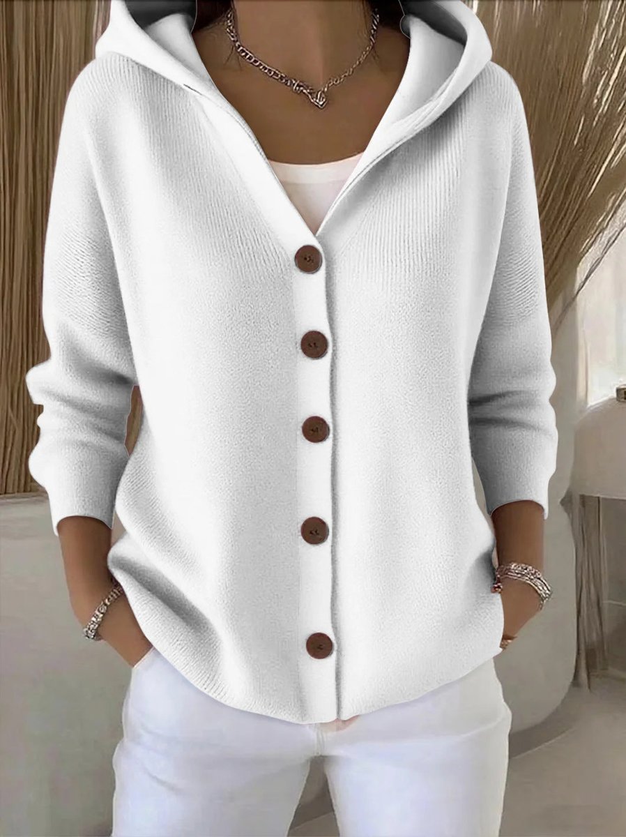Women's Relaxed-Fit Hooded Button-Front Cardigan