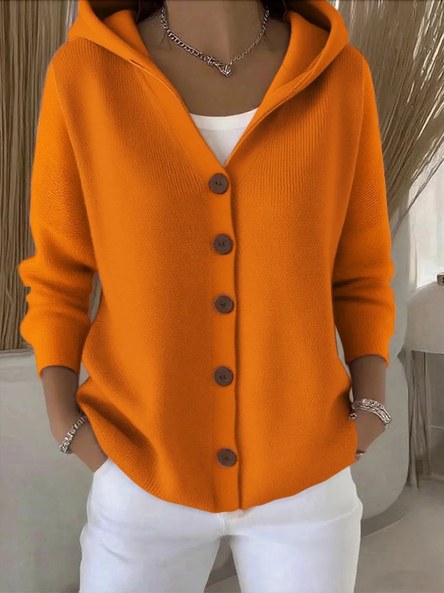 Women's Relaxed-Fit Hooded Button-Front Cardigan