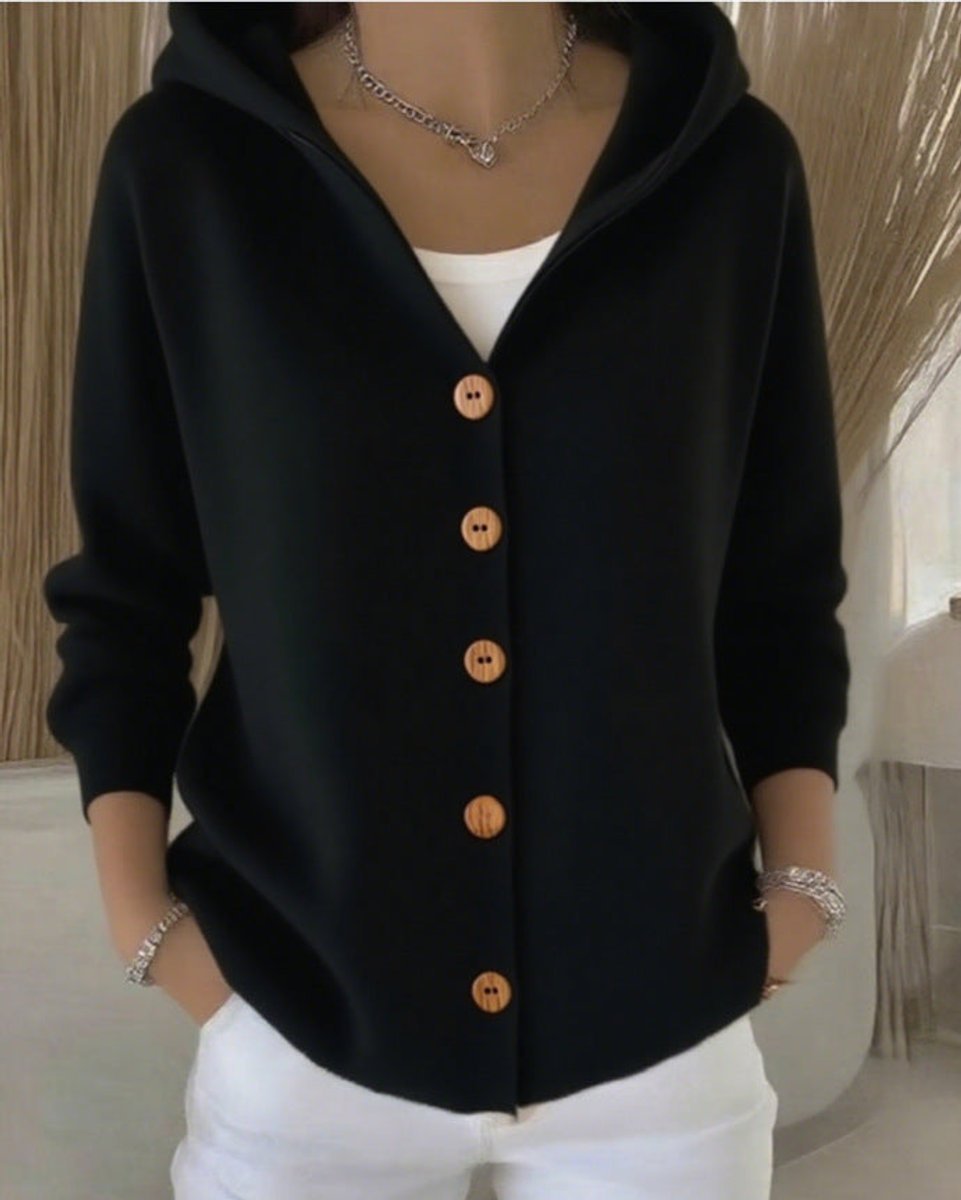 Women's Relaxed-Fit Hooded Button-Front Cardigan