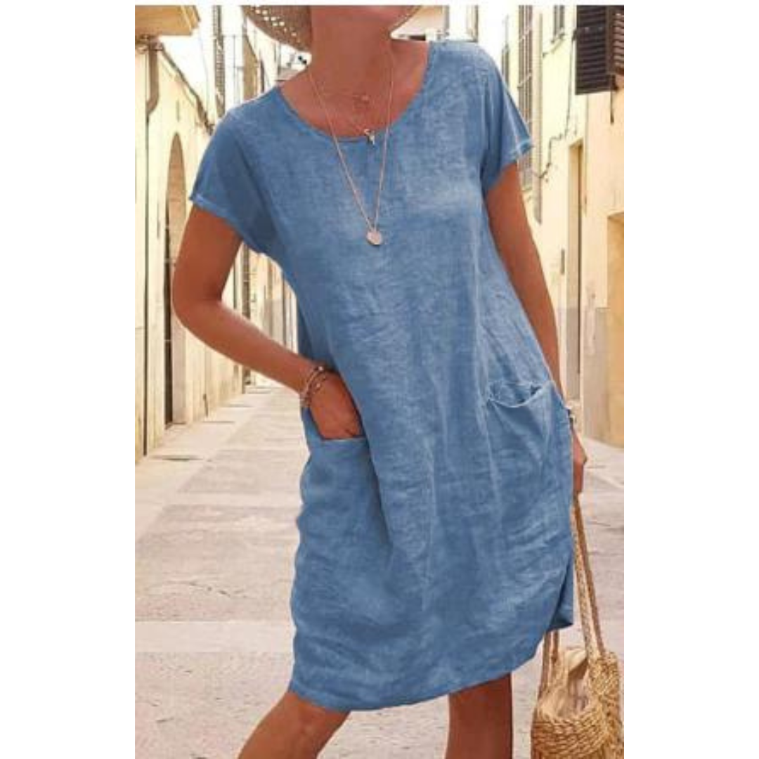 Women's Relaxed Fit Knee-Length T-Shirt Dress