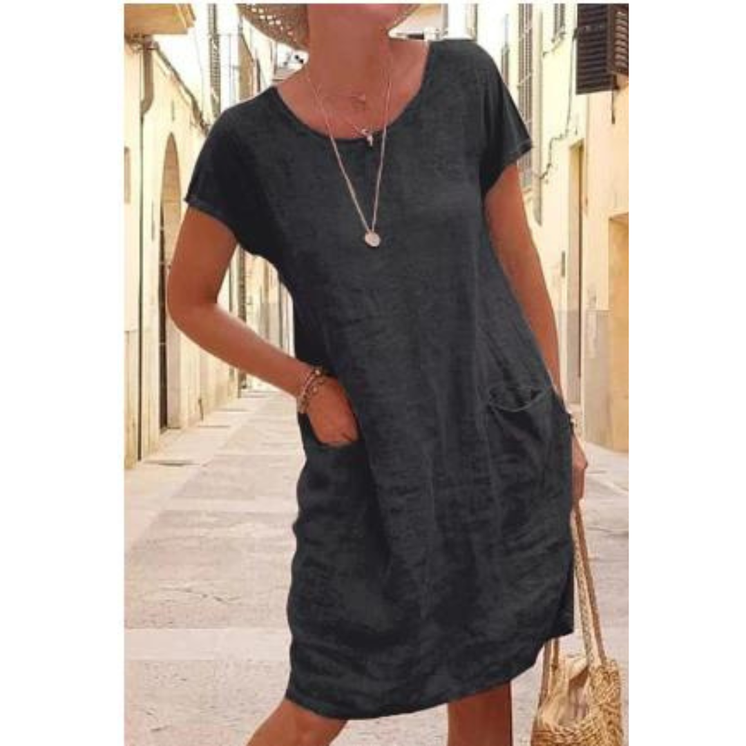 Women's Relaxed Fit Knee-Length T-Shirt Dress