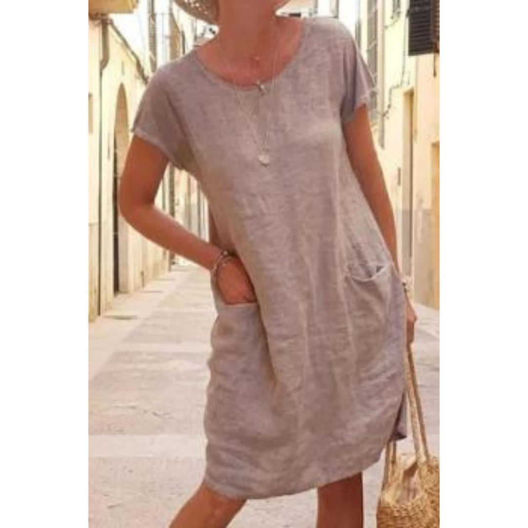 Women's Relaxed Fit Knee-Length T-Shirt Dress