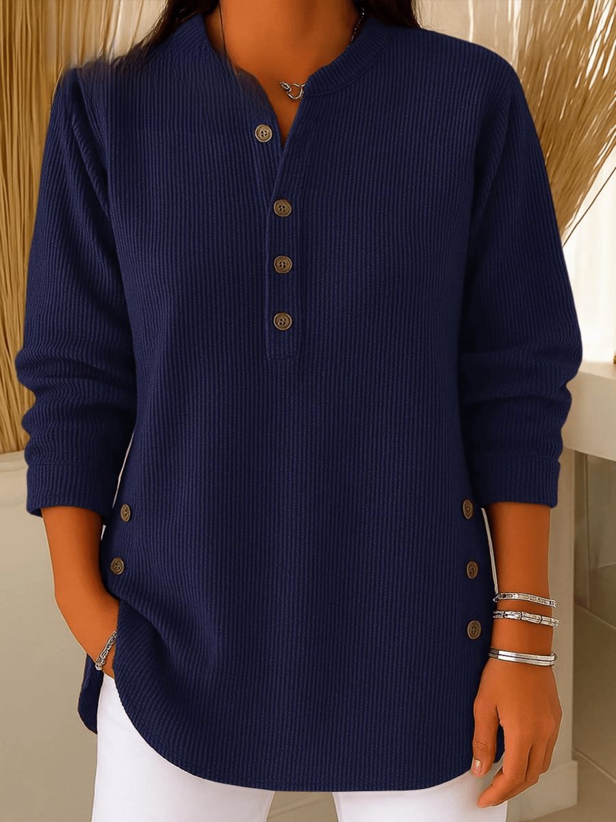 Women's Relaxed-Fit Longline Henley Tunic Top