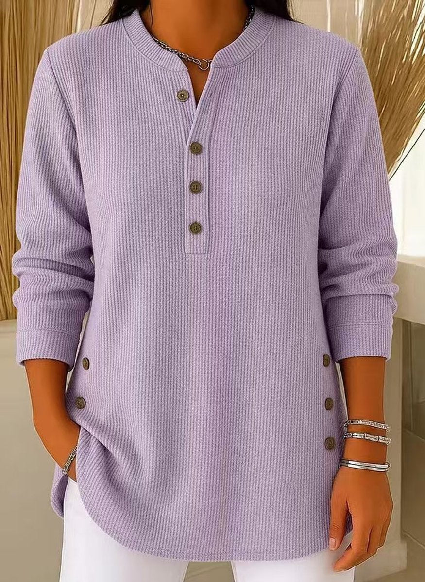 Women's Relaxed-Fit Longline Henley Tunic Top