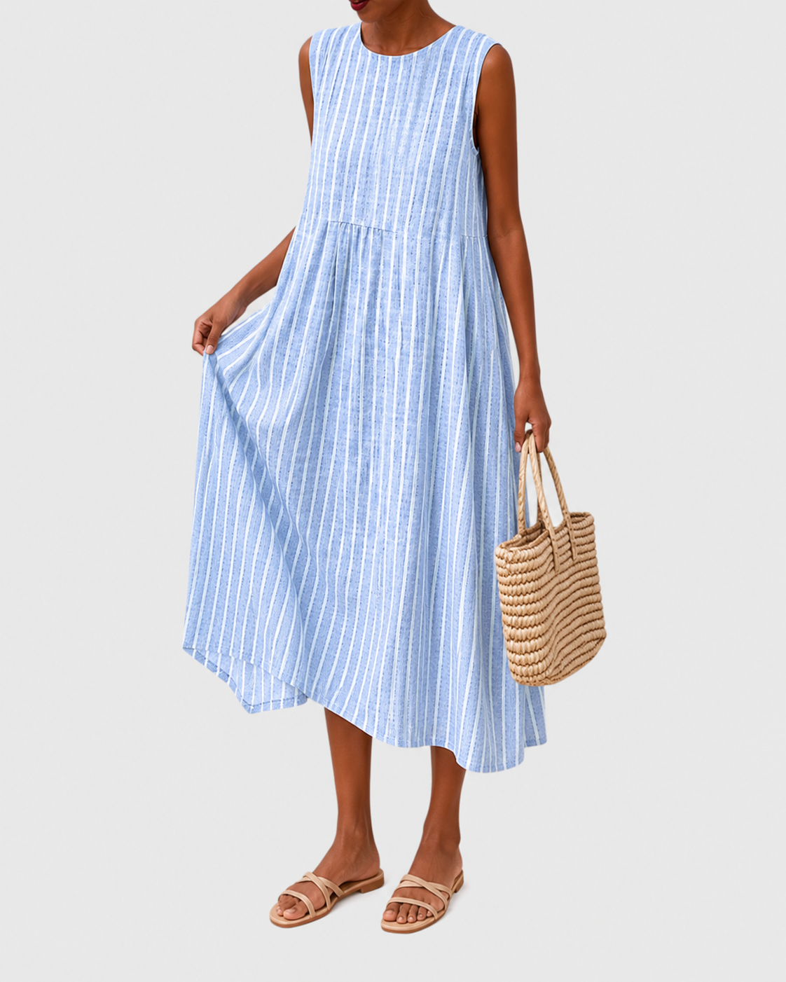Women's Relaxed-Fit Sleeveless Casual Knee-Length Dress