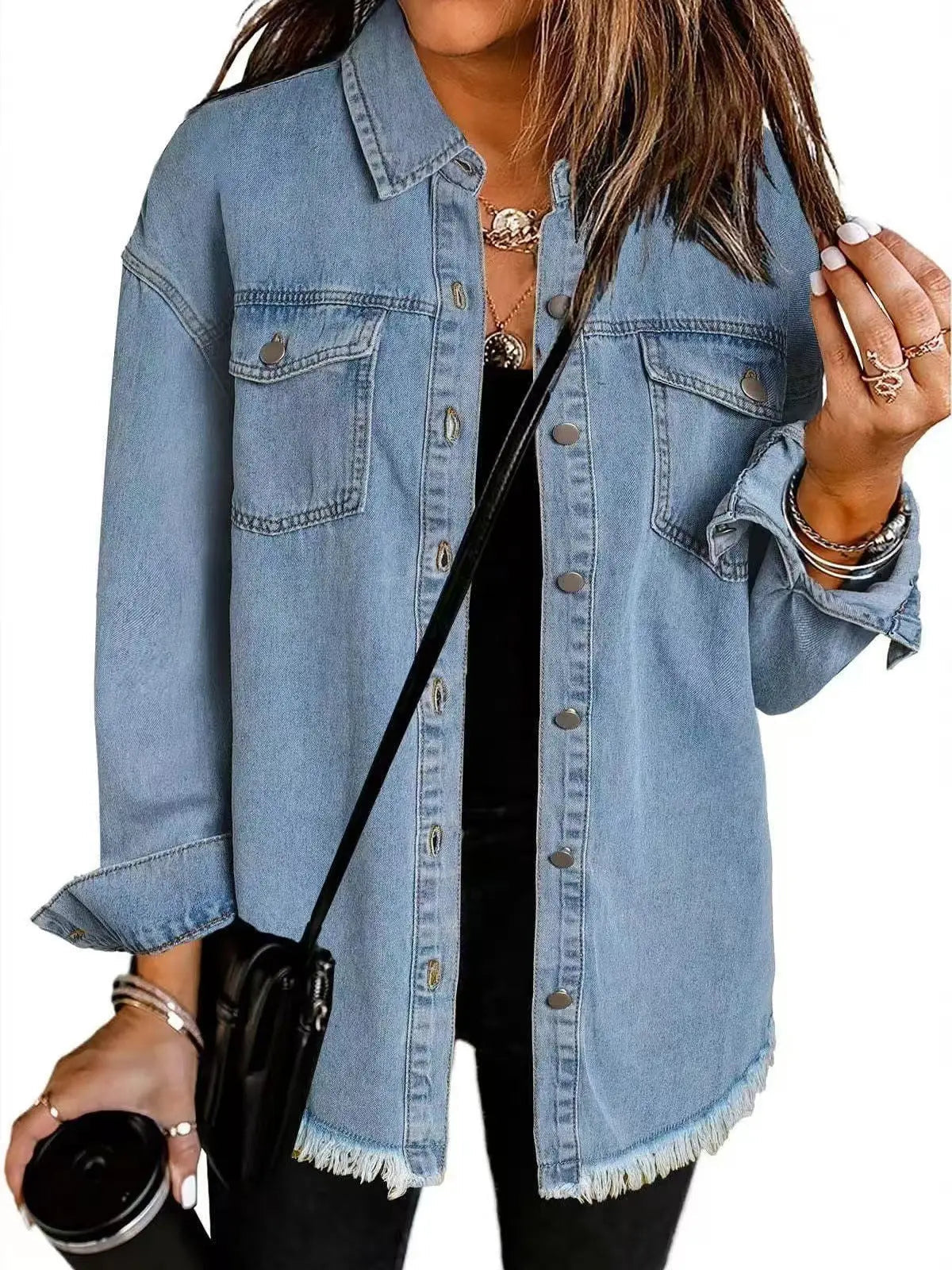 Women's Relaxed-Fit Solid Color Jacket with Deep Pockets