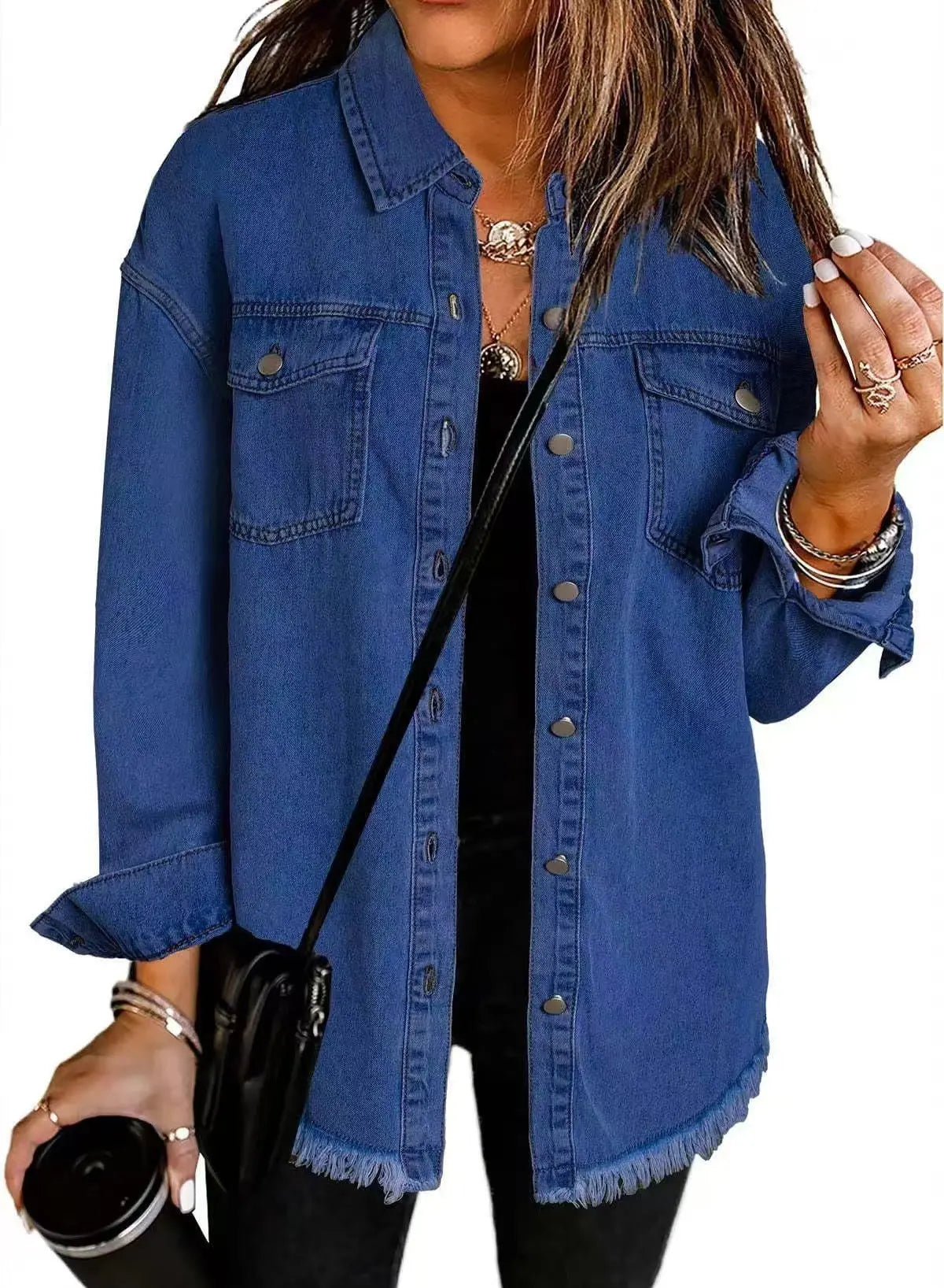 Women's Relaxed-Fit Solid Color Jacket with Deep Pockets
