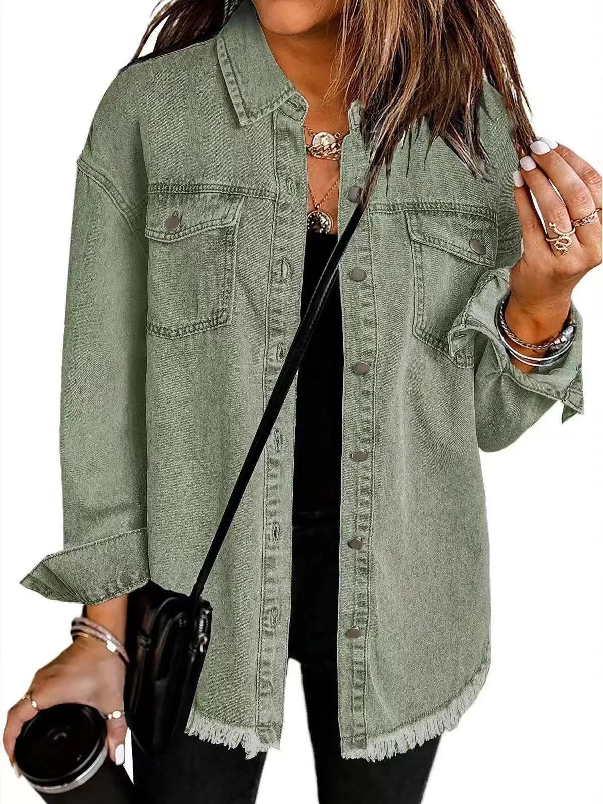 Women's Relaxed-Fit Solid Color Jacket with Deep Pockets