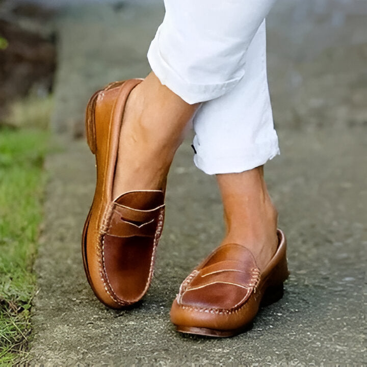 Women's Retro Low-Heel Slip-On Loafers