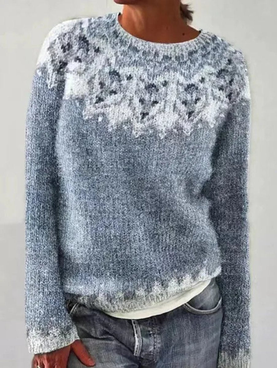 Women's Retro Multicolor Striped Relaxed-Fit Sweater