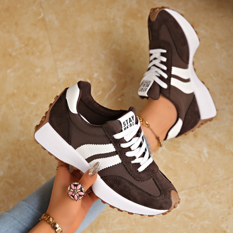 Women's Retro Platform Chunky Lace-Up Sneakers