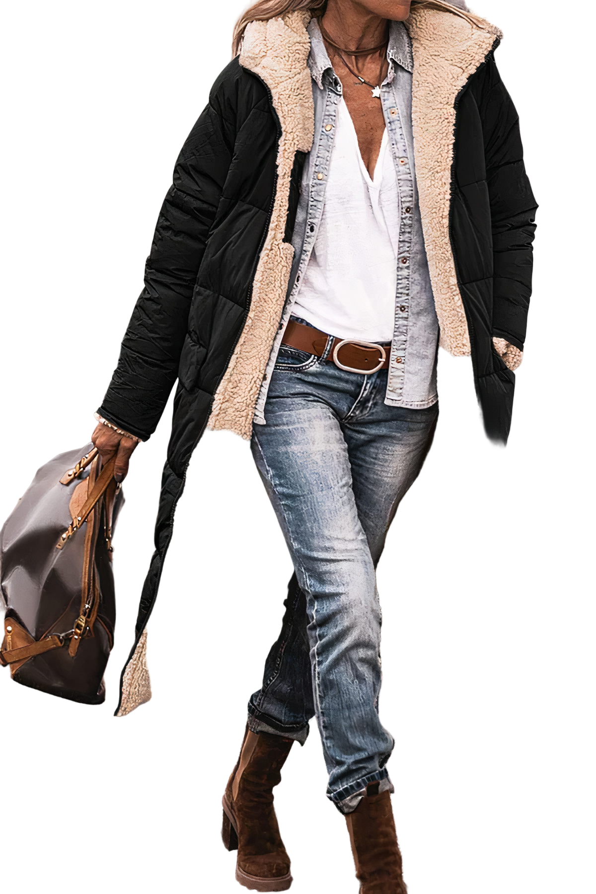 Women's Reversible Winter Parka Jacket