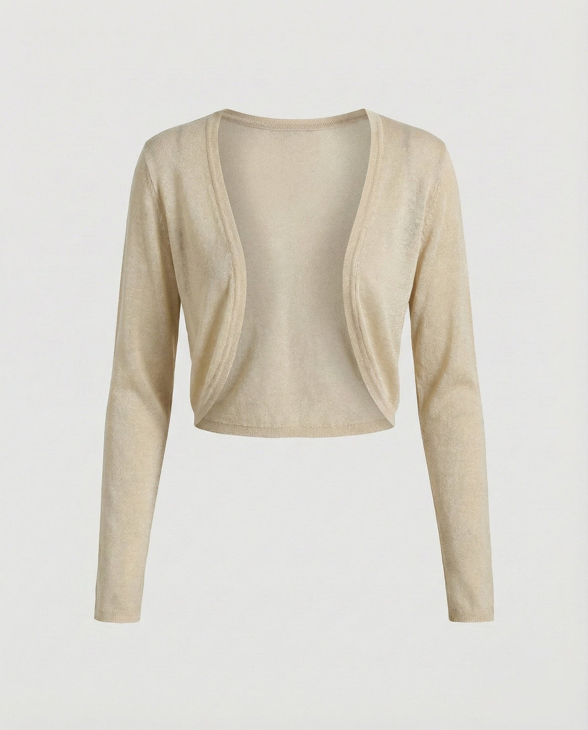 Women's Short Fine-Knit Long-Sleeve Bolero Cardigan
