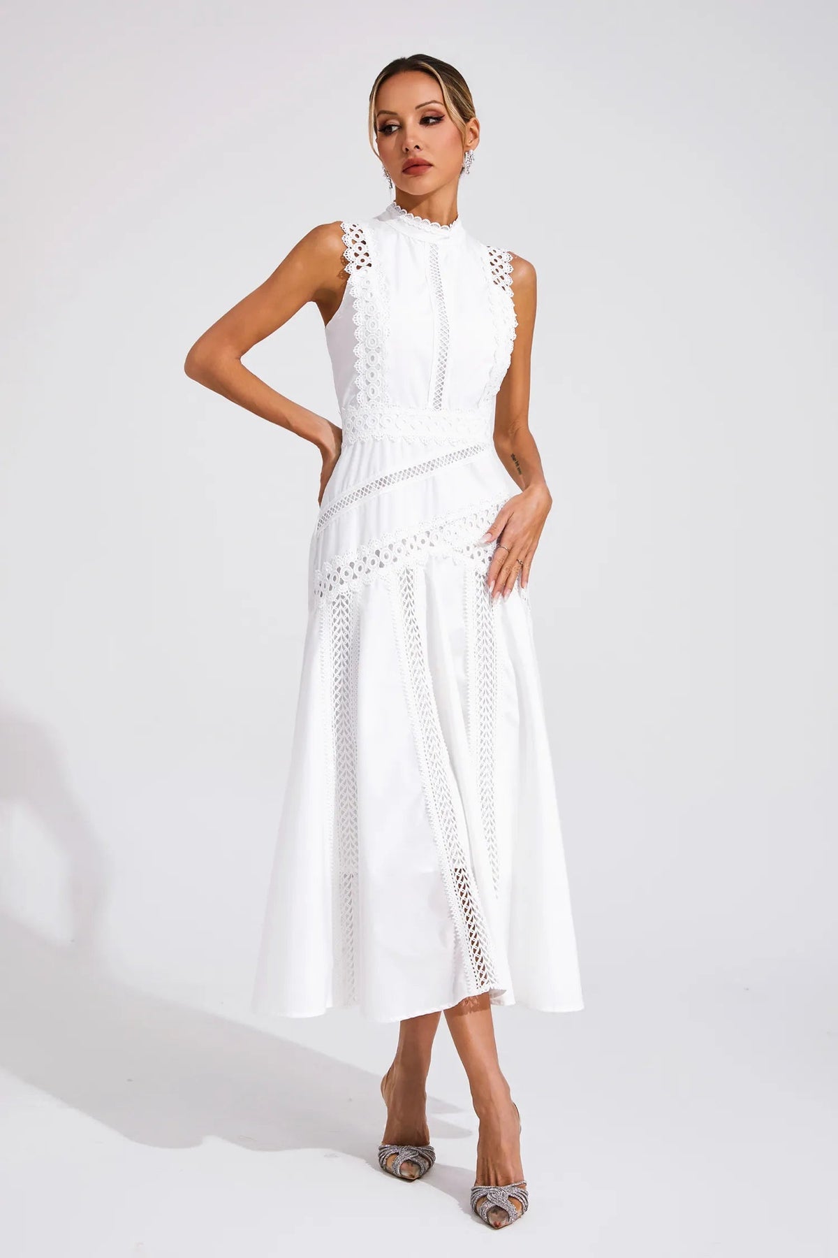 Women's Sleeveless A-Line Midi Dress