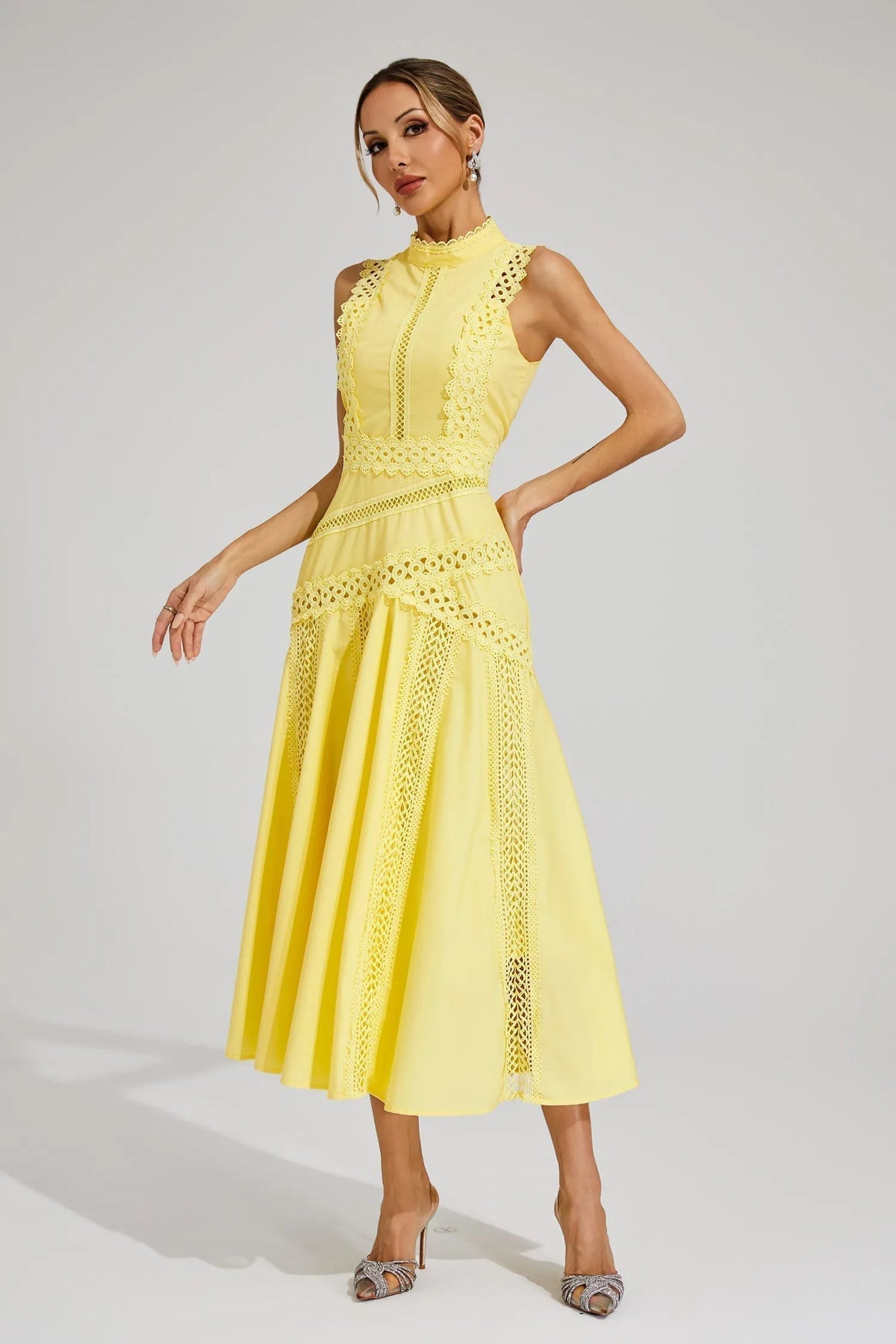 Women's Sleeveless A-Line Midi Dress