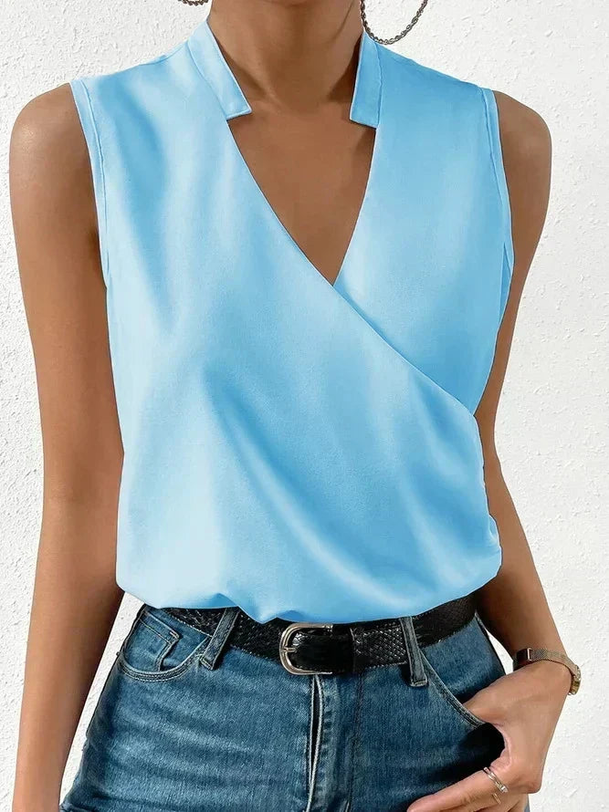 Women's Sleeveless V-Neck Wrap Top