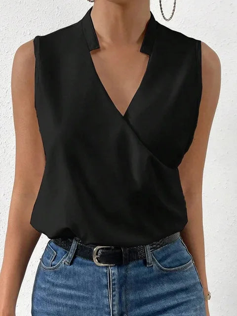 Women's Sleeveless V-Neck Wrap Top