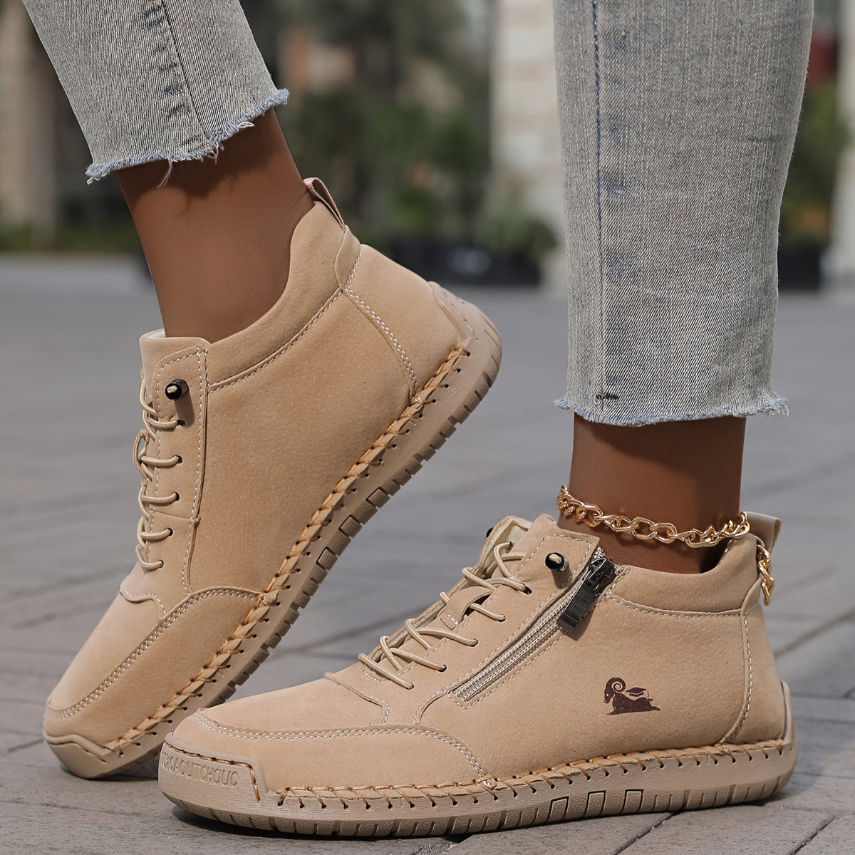 Women's Spring Zip-Up Walking Sneakers – Lightweight, Comfortable & Supportive