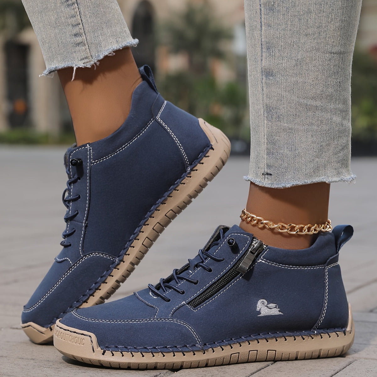 Women's Spring Zip-Up Walking Sneakers – Lightweight, Comfortable & Supportive