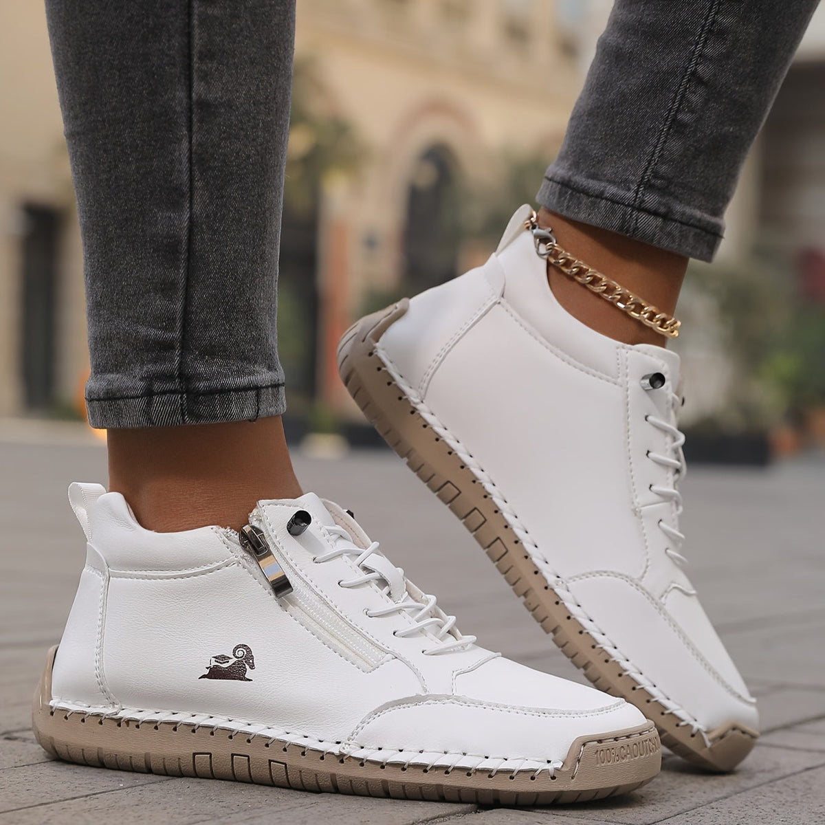 Women's Spring Zip-Up Walking Sneakers – Lightweight, Comfortable & Supportive