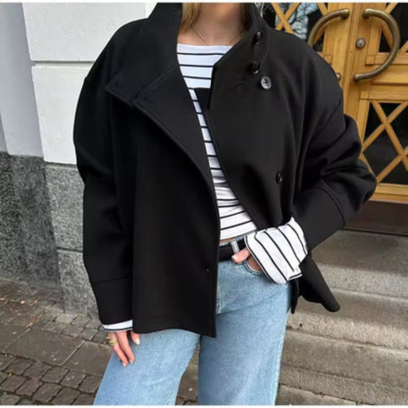 Women's Stand Collar Single-Breasted Coat