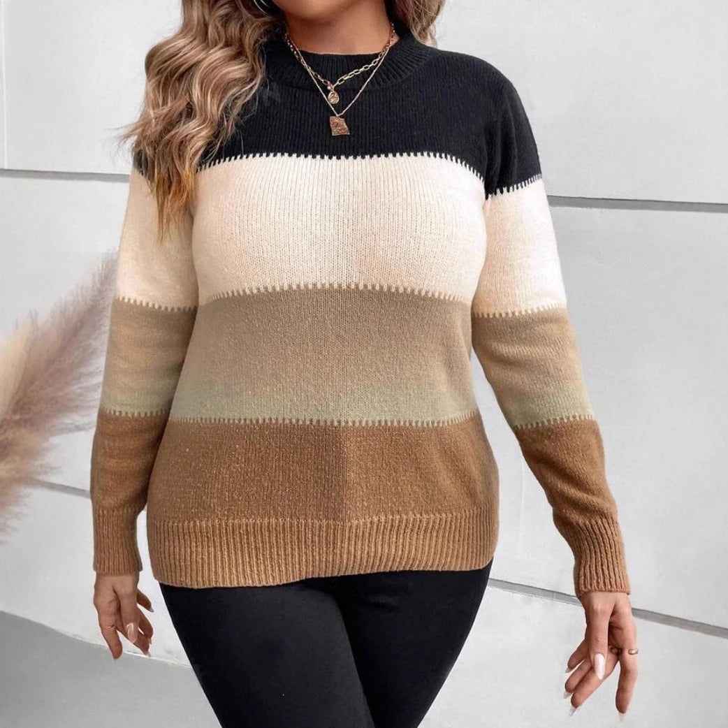 Women's Striped Crew Neck Sweater