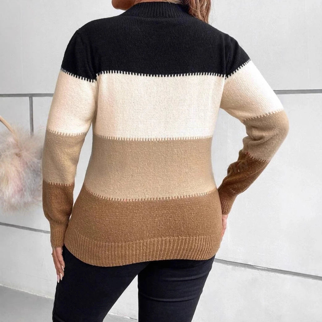 Women's Striped Crew Neck Sweater