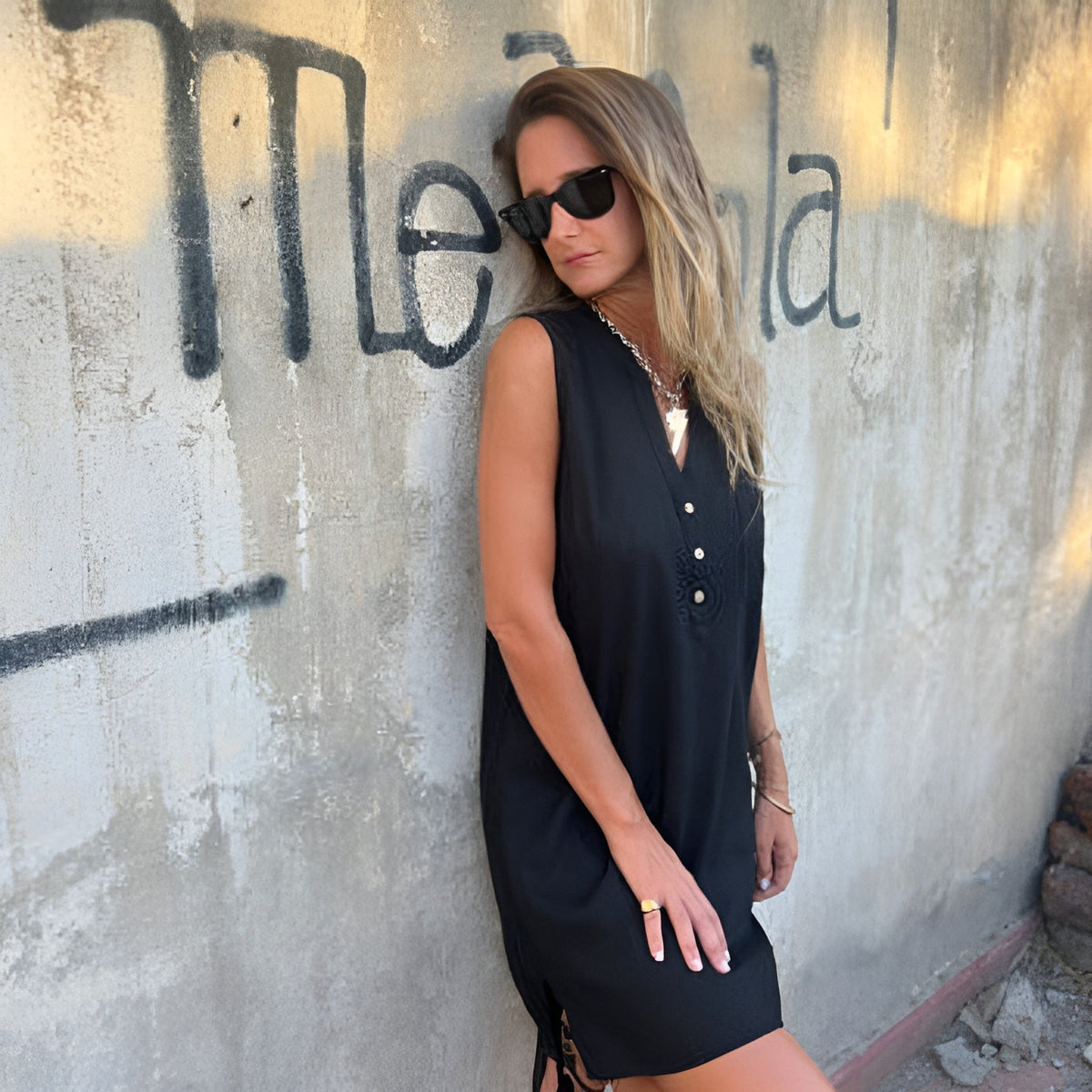 Women's Summer Button-Front Mini Dress