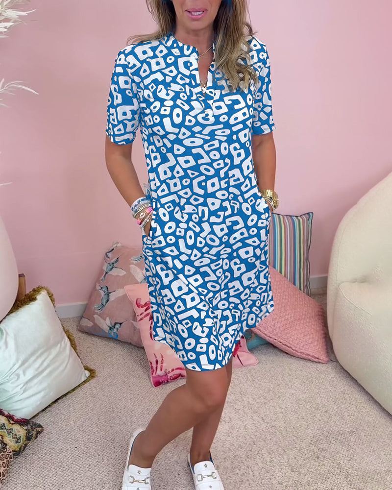 Women's Summer Dress - Bold Print & Pockets