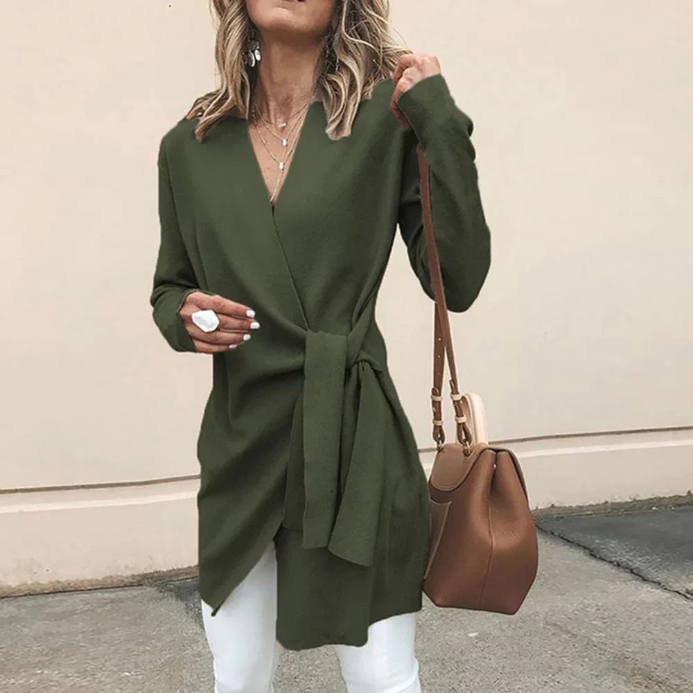Women's Tie-Belt Cardigan for Autumn & Winter