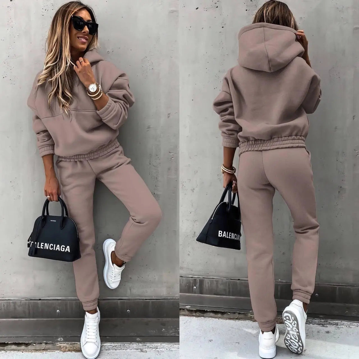 Women's Two-Piece Tracksuit Set with Jacket and Relaxed-Fit Pants