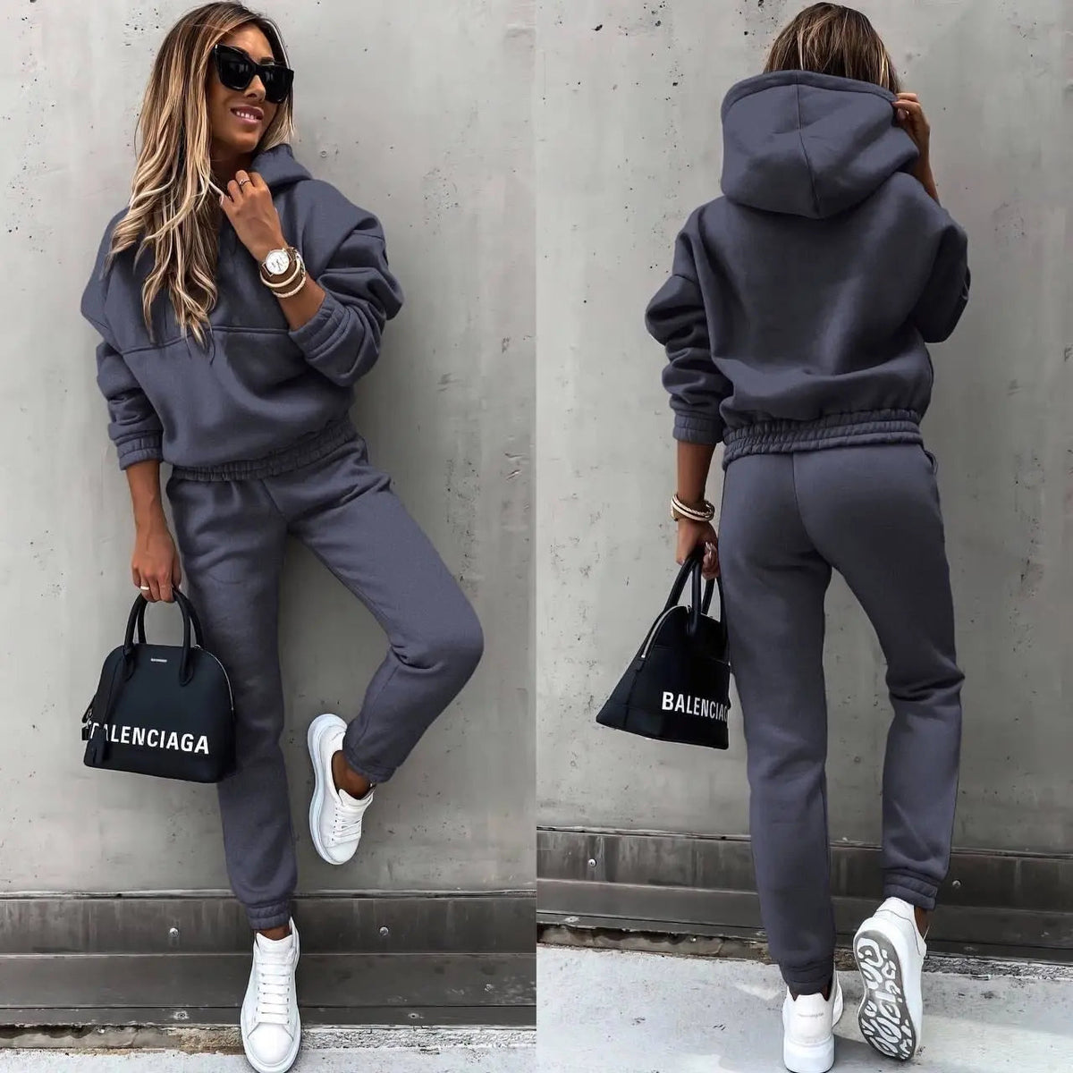 Women's Two-Piece Tracksuit Set with Jacket and Relaxed-Fit Pants