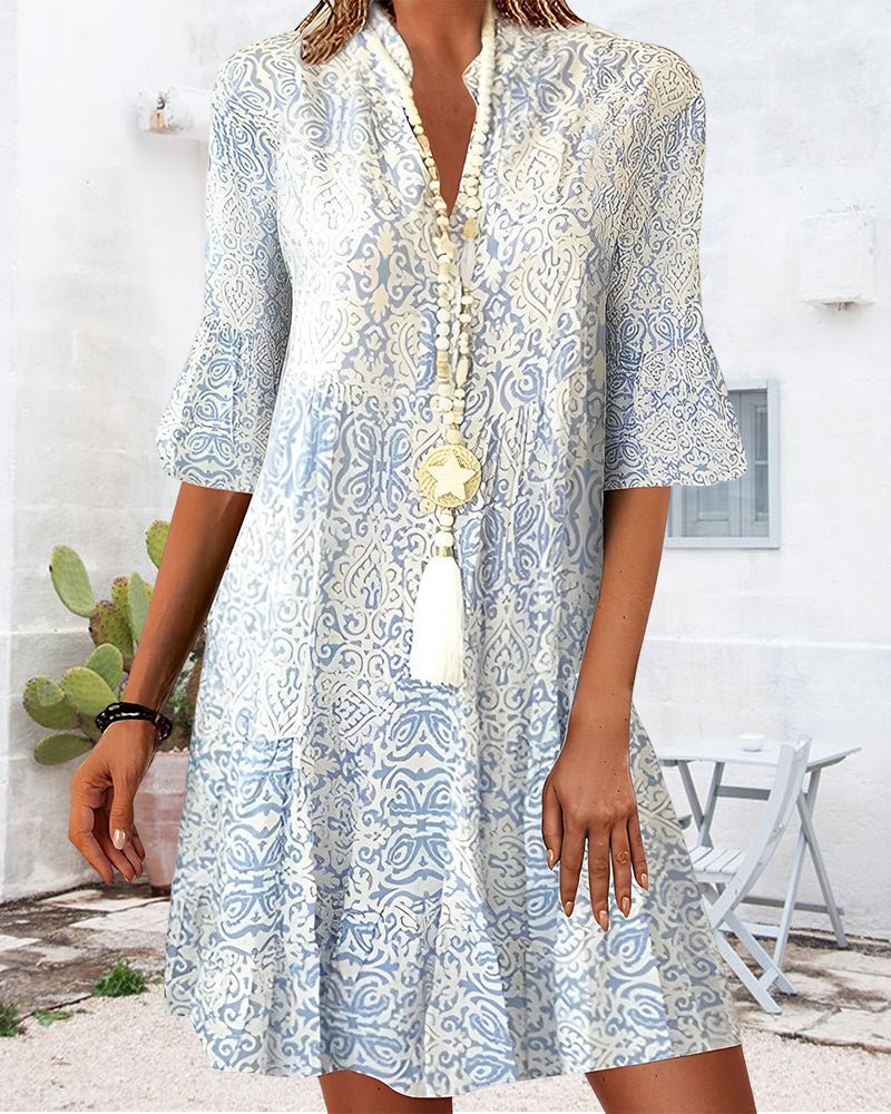Women's V-Neck A-Line Mini Dress