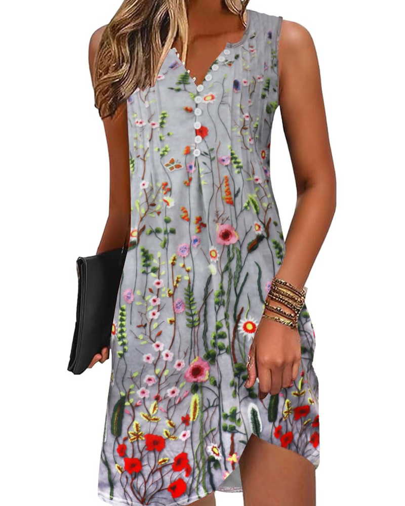 Women's V-Neck A-Line Mini Dress