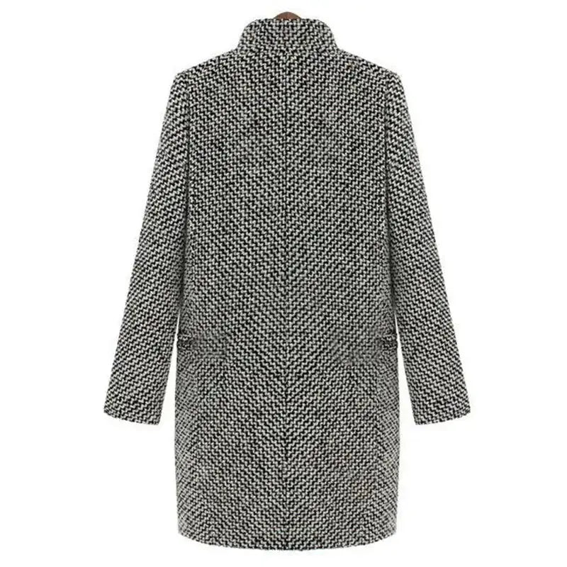 Women's V-Neck Button-Front Long Coat