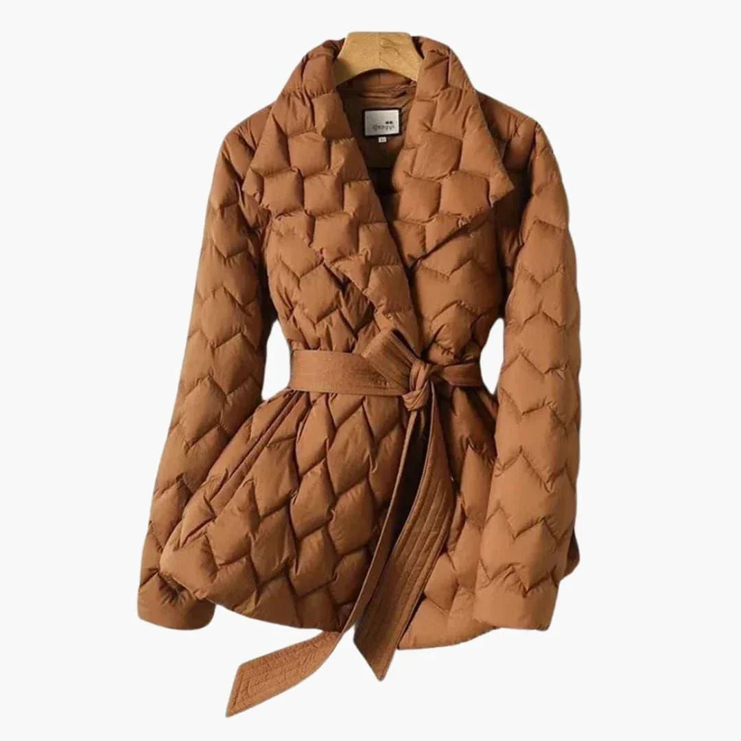 Women's Warm and Elegant Belted Puffer Coat
