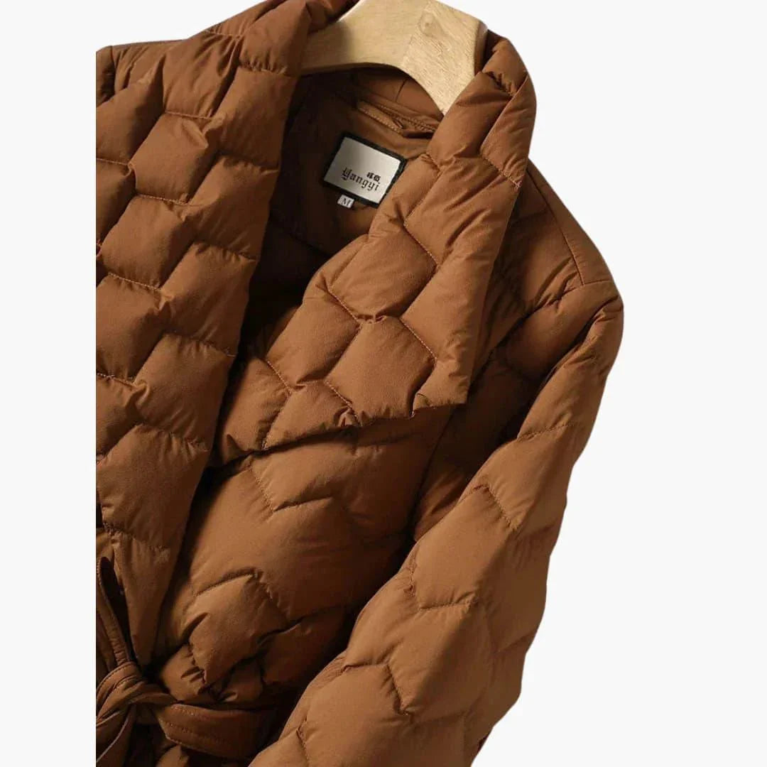 Women's Warm and Elegant Belted Puffer Coat
