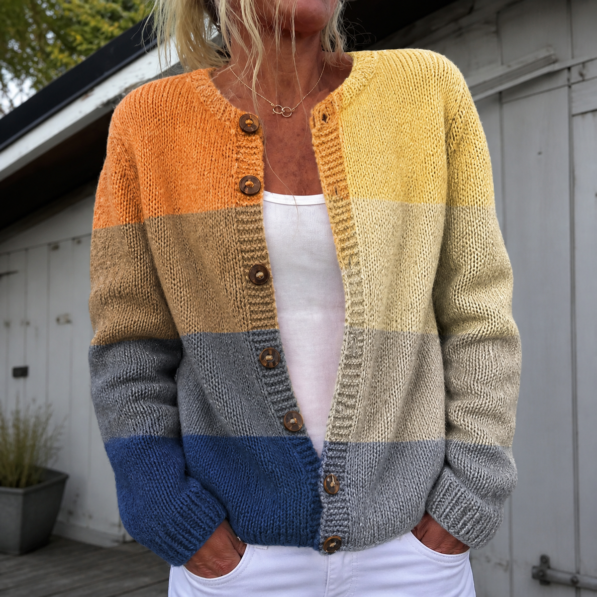 Women's Warm Floral Print Cardigan - Comfortable and Stylish