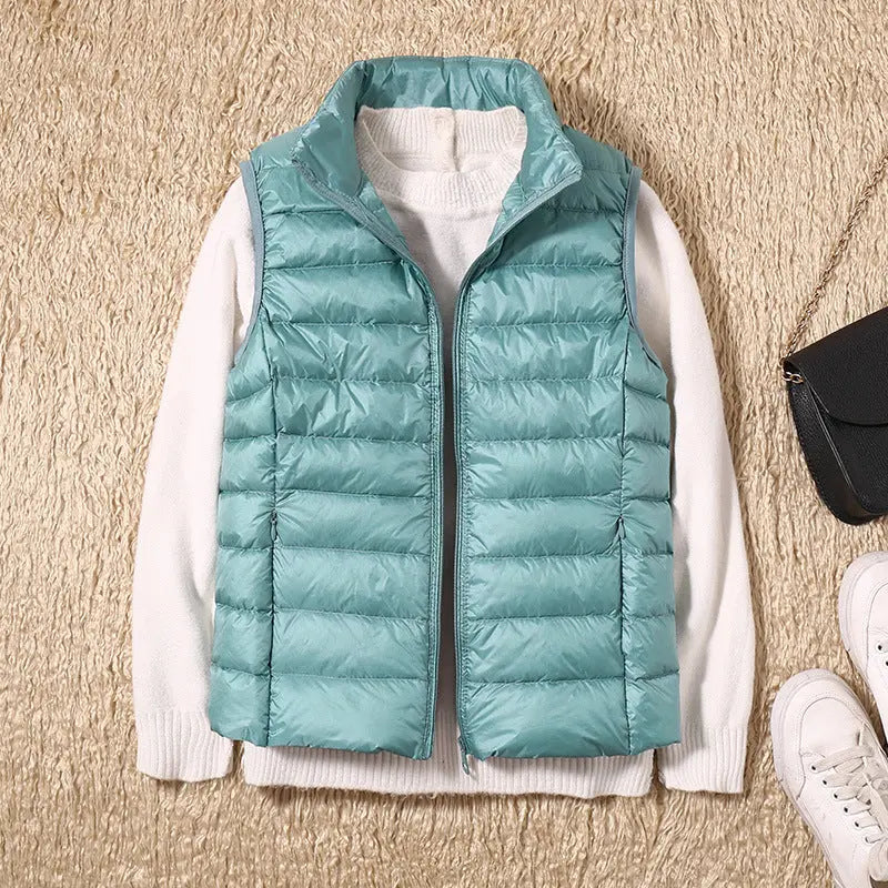 Women's Waterproof Quilted Puffer Vest with Pockets